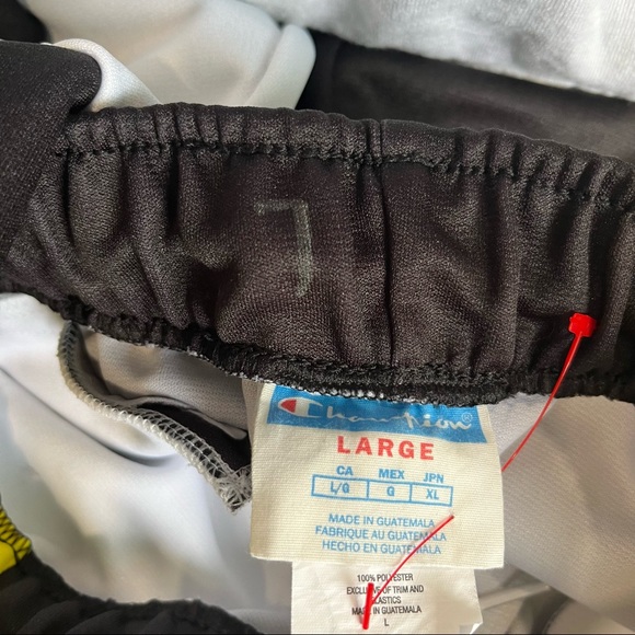 Mens Champion Athletic Joggers Large Black and Yellow - Picture 3 of 4